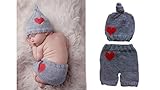 Matissa新生児赤ちゃん女の子/男の子かぎ針編みニットコスチューム写真プロップ帽子と服装 0 - 12 months マルチカラー NA