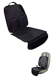 チャイルドシート マット カーシートカバー 保護シート シートプロテクター 収納ポケット付き carsmarオリジナル滑り止めシリコンマット付き (ブラック)