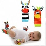 Baby Cute Lovely Infant Kids Foot Socks Rattles Gloves Plush Toys by Unknown [並行輸入品]