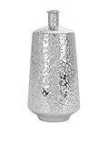 Deco 79 Ceramic Vase, 20 by 10-Inch, Silver [並行輸入品]