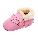 ユニセックスベビー新生児冬のアンチタッセルスノーブーツカジュアルファーストシューズをスリップ (0-6ヶ月, ピンク)