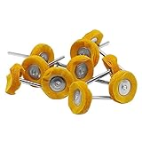 Fityle 10点セット 軸付フェルトホイール 研磨バフ 電動ドリル ルーター 25mm 円型 ポリッシャー 布ブラシホイール