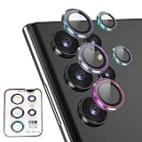 JFStene カメラ保護 フィルム Galaxy S23 Ultra SCG20/SC-52D 用 レンズ保護カバー ギャラクシー S23 ウルトラ 適用 アルミ合金製 9H硬度 耐衝撃 キズ防止 露出オーバー防止 衝撃吸収 高透過率 簡単貼付 ケースに干涉なし (Galaxy S23 Ultra 用, カラフル)