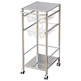 山善(YAMAZEN) キッチンワゴン スリム 幅30 クロムシルバー HMB-30(CH) HMB-30(CH)