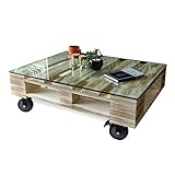 ヴィンテージ風 センターテーブル 80 Adore アドア ガラス テーブル キャスター キャスター付き アンティーク レトロ 北欧 ロータイプ 低め リビングテーブル 木製 天然木 桐 パレット ローテーブル おしゃれ 選択,ナチュラル