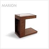 サイドテーブル MARIONマリオンアームテーブル 幅28 奥行50 高さ53cm ガラス天板 ソファーサイドテーブル 引き出し収納付き 国産 日本製 高品質 木製 おしゃれ 国産