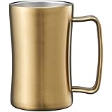 ドウシシャ 飲みごろ ジョッキ 420ml 食洗器対応 保温 保冷 真空断熱 ビアジョッキ ゴールド