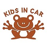 imoninn KIDS in car ステッカー　【シンプル版】　No.22　カエルさん　（茶色）