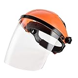 溶接防災面　防災面 ヘルメット調整可能　実験室ほこり、ペンキ、煙霧と輻射を免除　オレンジ