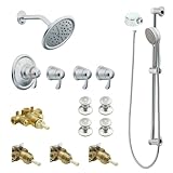 Moen KSPEX-HB-TS275CR 7-Inch Rainshower Vertical Spa Kit with Handheld Shower and Slide Bar, Chrome 