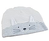 CANIS ベビー 赤ちゃん 新生児用 帽子 キャップ 子ども 子供 幼児 耳 付き 女の子 男の子 猫 プリン 可愛い ハット (ライトグレー)