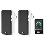 ワイヤレスチャイム ドアチャイムセット 呼出音楽36曲選択可 最高1000フィート/300メートルの無線範囲 LEDインジケータライト付き タッチボタン(受信機2個 送信機1個セット)