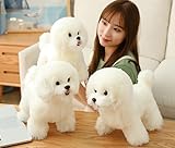 シミュレーションマルチーズ犬ぬいぐるみぬいぐるみリアルなシュナウザービションフリーゼのおもちゃ高級家の装飾ペットギフト 抱き枕 可愛い ふわふわ 犬 人形 本物そっくり クリスマス お誕生日 記念日 プレゼント インテリア雑貨 癒し (ビションフリーゼ)