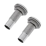 monkeyjack 2ピースHeavy Duty 316ステンレススチールMarineボートThru Hull Fitting Drain Scupperスレッドポンプ配管20 mmホースバーブアク