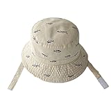 LeafIn ベビー 帽子 キッズ ハット 両面使用 紐付き 日よけ 紫外線対策 UVcut帽子 男女兼用 子供用 綿クロッシェ サファリハット チューリップハット (頭囲：48cm, ベージュ)