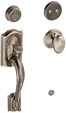 Schlage F93CAM620SIE Camelot Inactive Handleset with Siena Knob, Antique Pewter [並行輸入品]