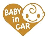 Sticker Shop Haru BABY ＩＮ CAR ステッカー ハート型 15cm ゴールド