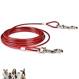 Phyxiul ロングリード 犬 リード ペット用品 高耐久スチールワイヤー しつけ用 小型犬 中型犬 大型犬用 (1.8m，レッド)