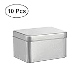 TOPBATHY 10PCSマットスクエア空の錫収納ケース ブリキ 正方形の空の錫香辛料茶キャンデーギフトの贈り物 （シルバー）