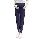 ZEVONDA レディーズ スーパーストレッチスキニーマタニティパンツ(ダークブルー, L)