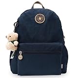 DANNY BEAR リュックサック 可愛い 防水 バッグパック ナイロン 軽量 通勤通学 ディバッグ 無地 シンプル クマチャーム付く