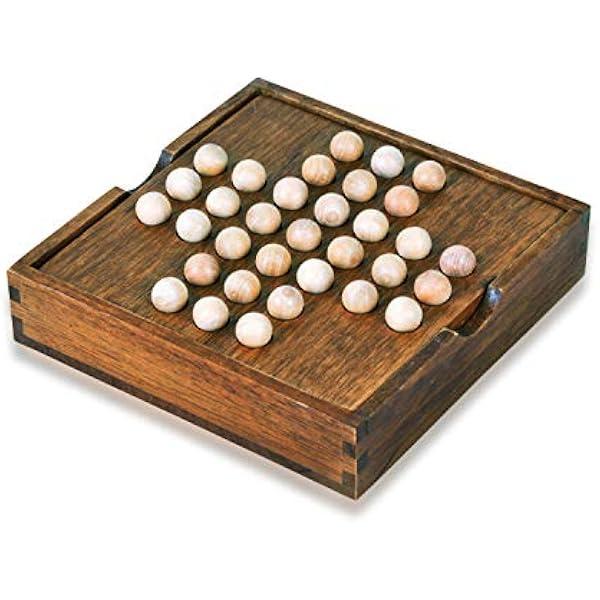 Amazon | 木製ボードパズル ペグソリティア 伝統的 ボードゲーム 