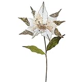 3パック – 26 "ローズゴールドベルベットポインセチア12 " Glitter Flower DecorクリスマスPick
