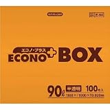 日本サニパック:サニパック E-94エコノプラスBOX90L半透明 100枚 E-94-HCL 型式:E-94-HCL（1セット:100枚入）