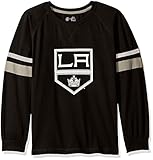 NHL Los Angeles Kings Long Sleeve Tee With Double Armストライプ、Large、ブラック