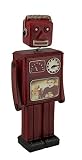 レッドヴィンテージ仕上げレトロBobble HeadロボットCoin Bank 10インチ
