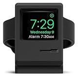 【elago】 Apple Watch 対応 充電 スタンド シリコン 充電ドック レトロデザイン [ AppleWatch 46mm / 45mm / 44mm / 42mm / 41mm / 40mm / 38mm アップルウォッチ 9 /8 / 7 / 6 / SE2 / SE / 5 / 4 / 3 / 2 / 1 対応 ] W3 STAND ブラック