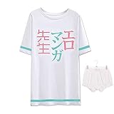 [angel628] アニメTシャツ エロマンガ先生 和泉紗霧 いずみ さぎり Tシャツ tシャツ シャツ 半袖 通常用 学生用 ホワイト 半袖シャツ 夏用 シャツ＋パンツ (XL)