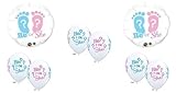 loonballoonベビーシャワーGender Reveal Girl Boyピンクブルー彼は彼女は?8 Mylar &ラテックスバルーンC