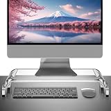 ZMZZZX モニター台 卓上 モニタースタンド パソコン台 卓上 PCスタンド プリンタ台 机上台 キーボード収納 スペースを節約する 透視可能 あんていせい 耐荷重25KG (透明, 1層, 40*20*8)