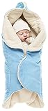 Wallaboo Baby Blanket Cozy Faux Suede with Thick Shearling Lining, Soft Blue by Wallaboo [並行輸入品]