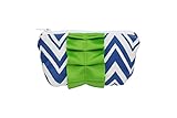Caught Ya Lookin' Mother's Cosmetic Bag, Royal Chevron with Green Trim by Caught Ya Lookin'