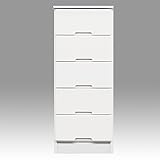 スリムチェスト 完成品 木製 シンプル 幅40cm5段チェスト ホワイト 白
