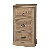 天然木チェスト/リビング収納 【3杯 幅45cm】 取っ手付き 木目調 『トレヴァー』 PM-701 〔インテリア用品 ディスプレイ家具〕