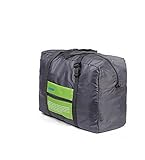 AKSSWEET 防水折りたたみ式超軽量大容量旅行キャンプ、スポーツギアやジム用のストレージ荷物バッグ、スーツケースのハンドルに取り付けることができ、旅行に最適 (グリーン)