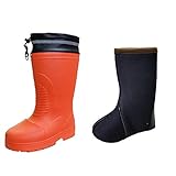 【オレンジ 27cm LL】 防寒長靴 「カルマンモス」 超軽量 極厚インソールは、取り外し可能 つま先は、プラスチック強化