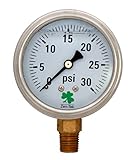 Zenport LPG30 Zen-Tek Glycerin Liquid Filled Pressure Gauge, 30 PSI, Box of 10 [並行輸入品]