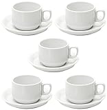 スタック 紅茶カップ&ソーサー 5客セット 白 796-13-41E(5)