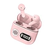 イヤホン 【2022先端Bluetooth5.3技術】 ワイヤレスイヤホン ブルートゥースイヤホン bluetooth 瞬時接続 低遅延 LEDディスプレイ表示 13mmホーンユニット ワイヤレスステレオ 約120Hスタンバイ/約5H音楽再生/通話 充電式収納ケース付 自動ペアリング Siri対応 Type-C充電 ハンズフリー通話 左右分離型 マイク内蔵 タッチ操作 コンパクト 小型 軽量 通勤/通学/スポーツ(ピンク）