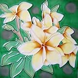 プルメリア花装飾セラミック壁アートタイル6 x 6