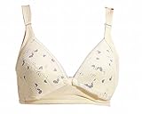 Plus Nao(プラスナオ) 授乳ブラジャー 授乳ブラ 前あき ホック式 ハートプリント マタニティブラジャー ママ 産後 インナー ブラジャー単品 イエロー 90B