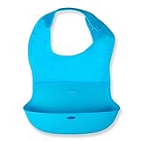 GZ HOUSE　柔らかい　ロールアップビブ　お食事エプロン　よだれかけ　お食事用防水ビブ　防水　ポケット付き　お食事/離乳食/ 介護の大人　出産祝い　プレゼント　　　 (ブルー)