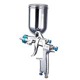 KKmoon エアスプレーガン 1.0mm口径 重力フィード プロ ステンレス鋼 DIY 塗装工具