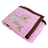 赤ちゃん・ベビー用 きりんのデザイン スーパーソフト ベビー毛布 ベビーブランケット (75cm x 96cm) (ピンク)