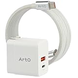 ArtO 【両ポート急速充電】 35W Type-C & USB-A 急速充電器 2ポート PD/PPS/QC3.0 GaN 1.5m絡まないケーブル付 PSE認証済 ホワイト iPhone対応