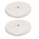 uxcell バフホイール コットンパッド ラウンドデザイン ポーランド 11mm×100ｍｍ ホワイト 2個入り